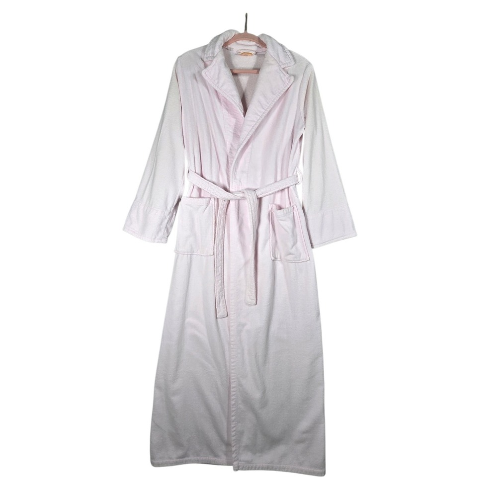 Copacabana Robe Co Terry Cloth Robe Womens M Pink Belted Cotton Vintage 90s